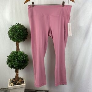 Yogalicious Rose Pink Cropped Athletic Sport Workout Leggings Pants NEW L